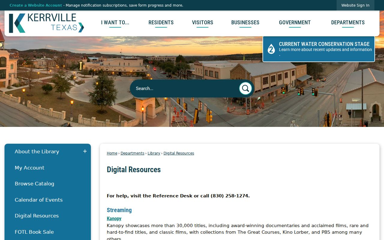 Kerrville city directory digital research resources at the local library