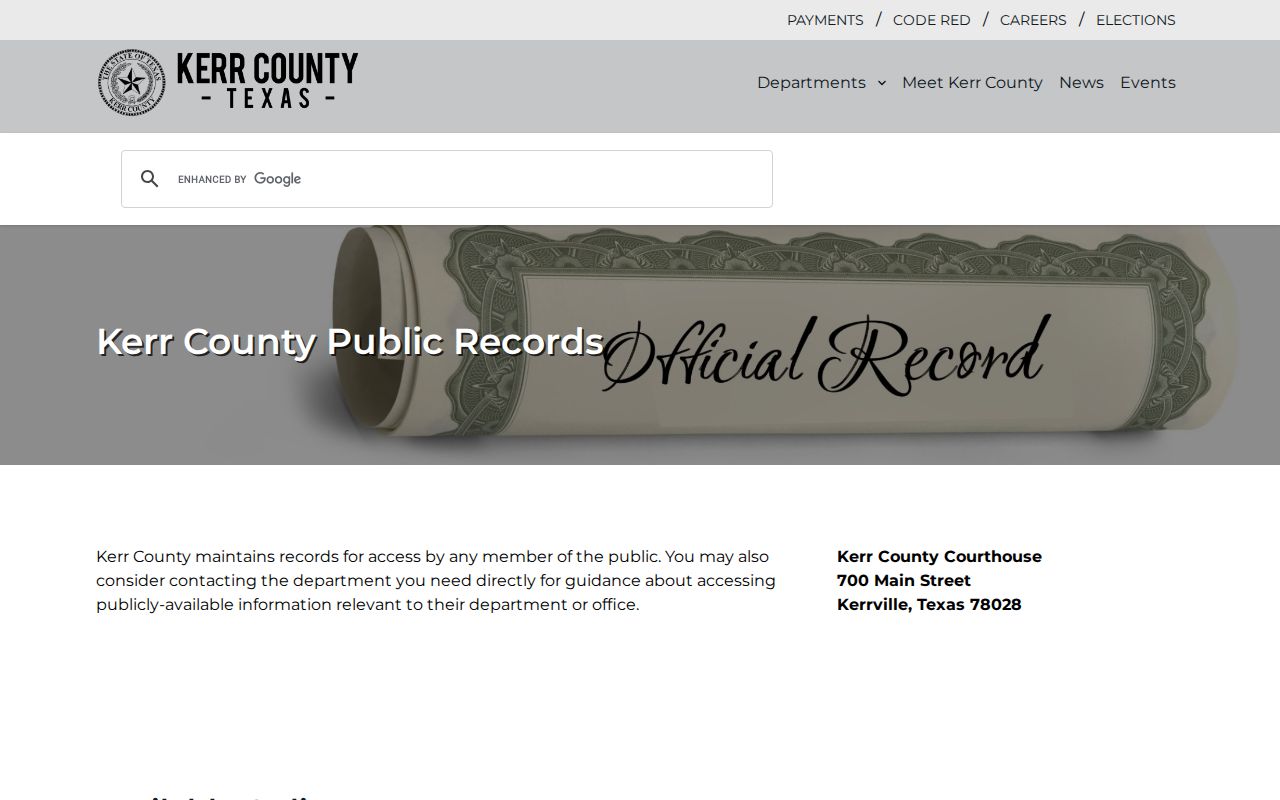 Kerrville residents directory Kerr County public-records access page