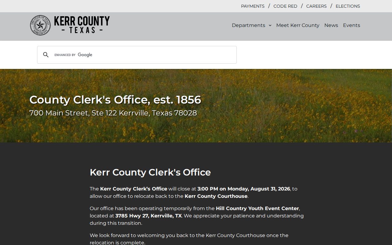 Kerrville residents directory Kerr County Clerk public-records page