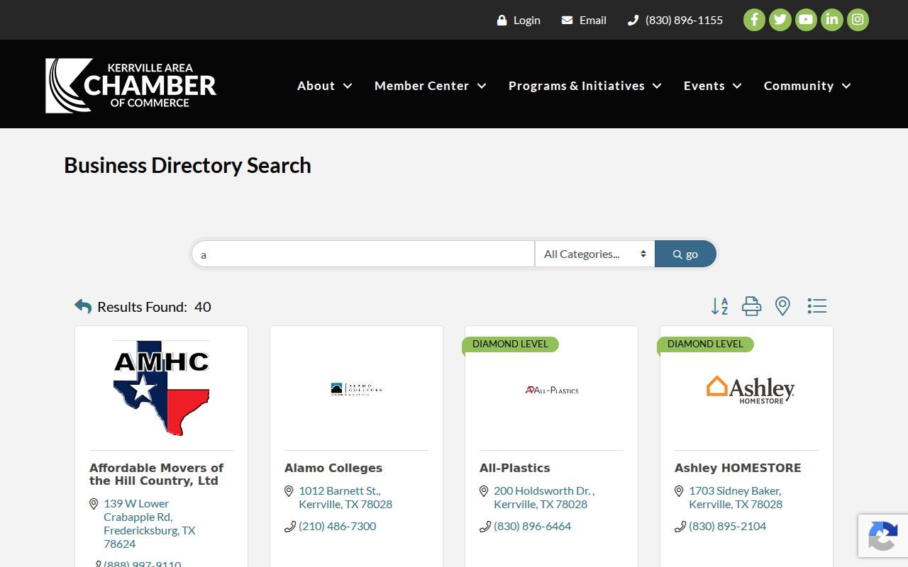 Kerrville neighbors Kerrville Area Chamber directory page