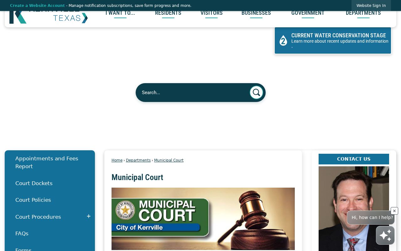 Kerrville resident lookup at the Kerrville Municipal Court contact and record route